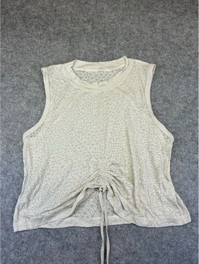 Lululemon Women Tank Top Size 2 Adjustable Ruched Drawstring Casual White Soft
